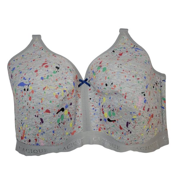 Cacique Intimates & Sleepwear Cacique Rainbow Paint Splatter Sports Bra Size 4h Poshmark
